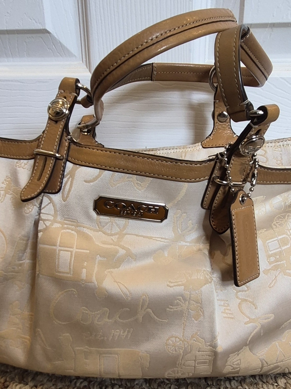 Coach Gallery East West Horse & Carriage Print Tote Bag F15144 Vintage